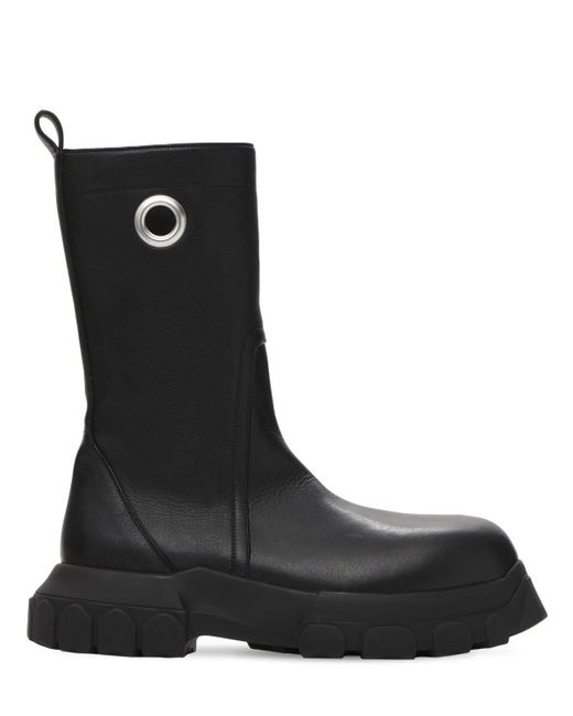 Rick Owens Black Creeper Bozo Tractor Leather Boots for men