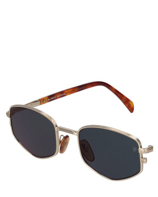 David Beckham Blue Db Oval Aviator Metal Sunglasses for men