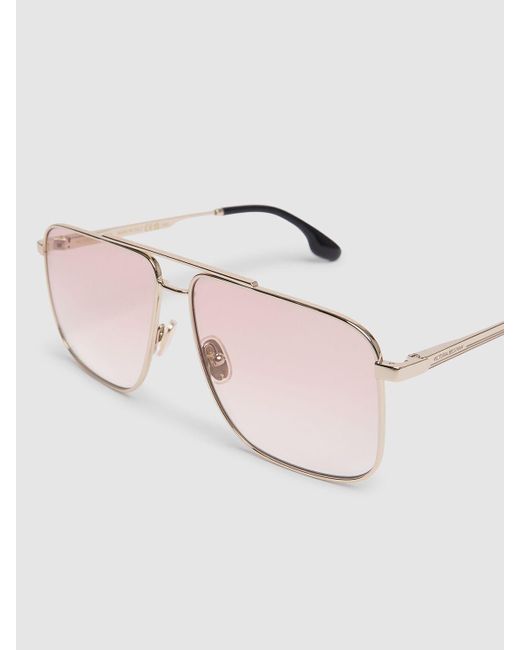 Victoria Beckham Pink V Line Metal Sunglasses