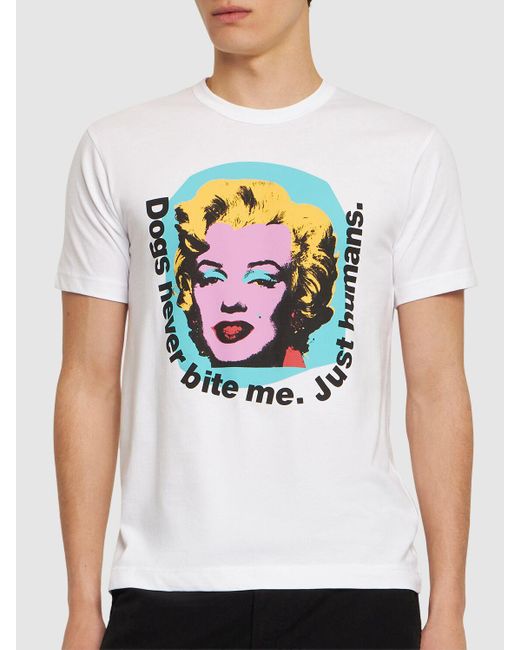 Comme des Garçons White Andy Warhol Printed Cotton T- Shirt for men