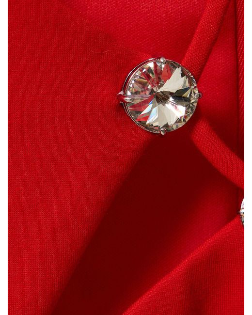 Area Red Embellished Star Cutout Mini Dress