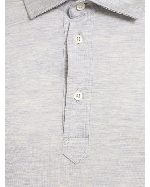 メンズ Brunello Cucinelli コットン&シルクジャージーポロシャツ White