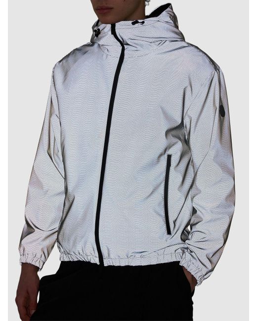 Moncler Gray Sautron Fishnet Print Tech Jacket for men