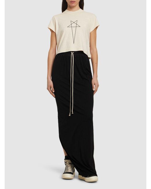 Rick Owens Natural Level T Cropped Cotton T-Shirt