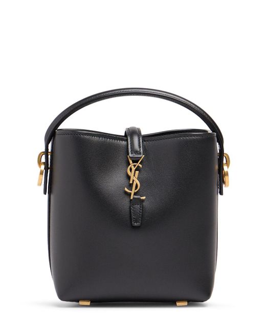 Saint Laurentシャイニーレザーバケット Saint Laurent Mini Le 37 シャイニーレザーバケットバッグ