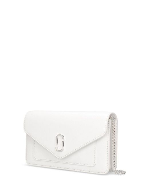 Portafoglio the leather envelope con catena di Marc Jacobs in White