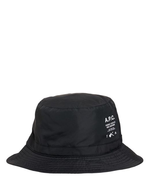 A.P.C. Synthetic Bob Mark Nylon Bucket Hat in Black - Lyst