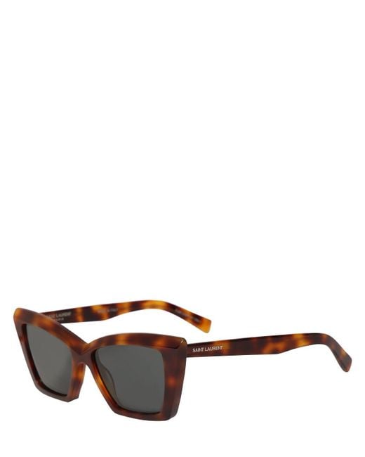 Saint Laurent Brown Sl 657 Acetate Cat-eye Sunglasses