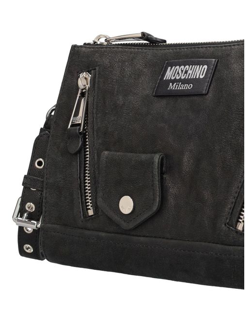 Moschino Black Soft Nappa Leather Pouch for men