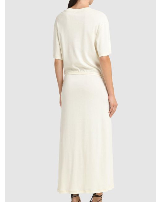 Lemaire Natural Belted Rib Jersey T-shirt Dress