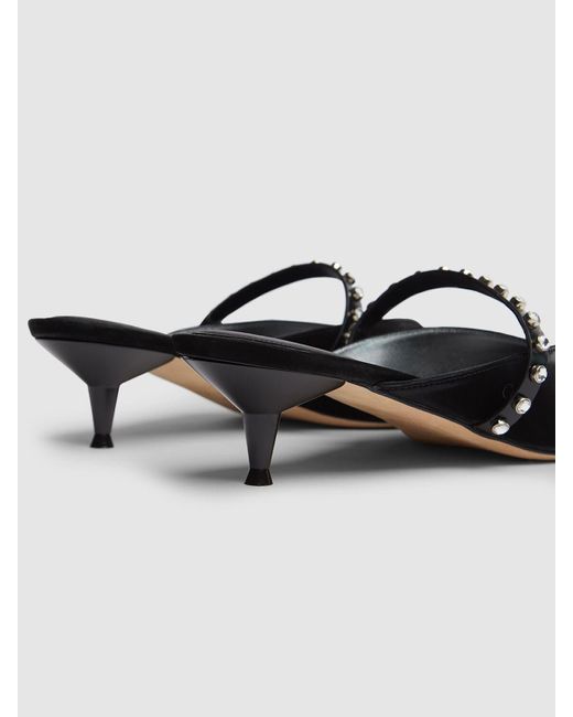 Alexander McQueen Black Leather Mules W/ Studs