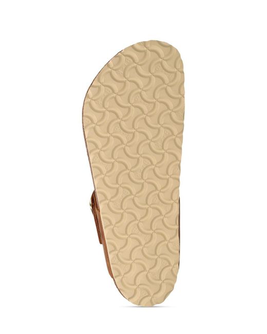 Sandali gizeh in pelle oliata con fibbia di Birkenstock in Brown