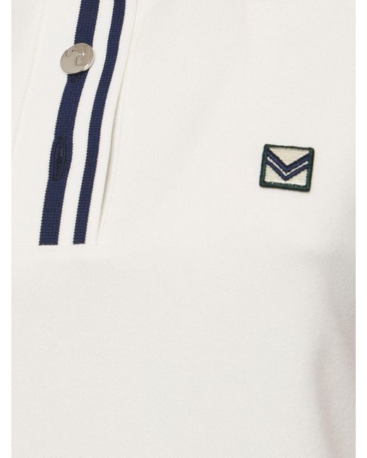 Tory Sport White Performance Piquet Cotton Blend Polo