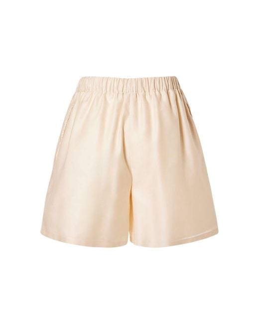 Shorts de algodón con cintura alta Max Mara de color Natural