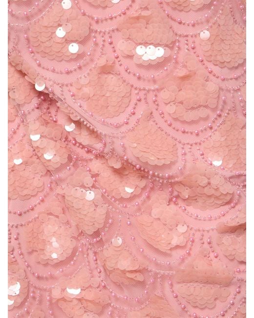 ROTATE BIRGER CHRISTENSEN Pink Maxikleid Mit Verzierung