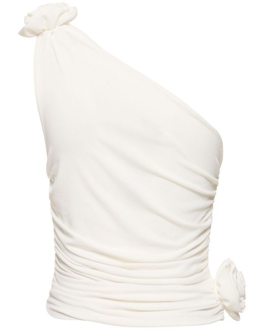 Top monospalla in jersey di Magda Butrym in White