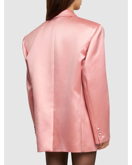 Blazer en satin de soie à boutonnage simple Magda Butrym en coloris Pink