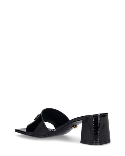 Versace Black 55Mm Patent Leather Mules