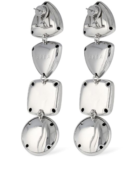 Area White Crystal Drop Earrings