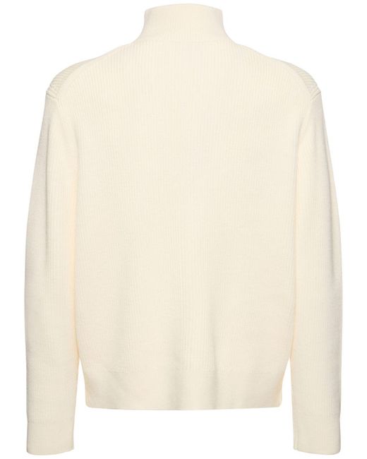 Suéter de punto de lana con media cremallera Theory de hombre de color Natural