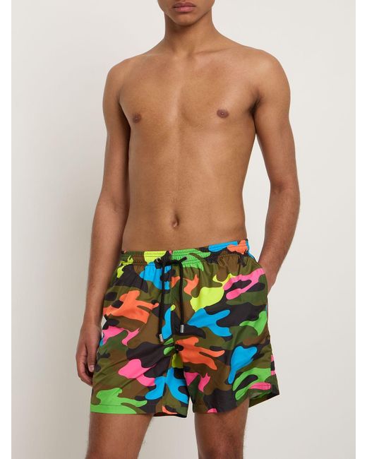 Mc2 Saint Barth Camouflage Print Tech Swim Shorts in Green for Men | Lyst