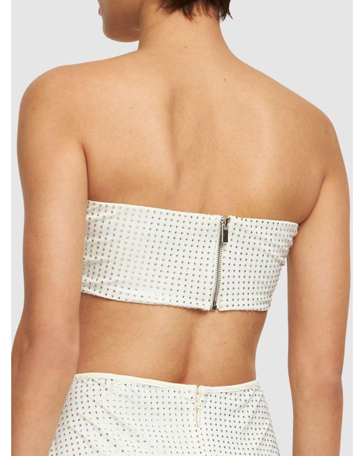 WeWoreWhat White Embellished Bandeau Top
