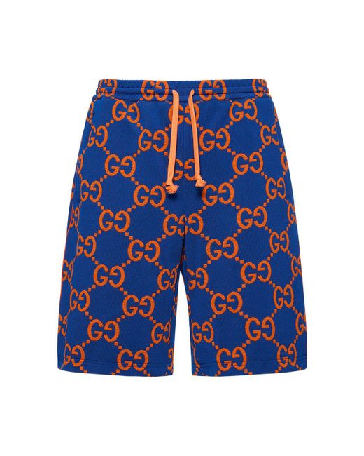 Gucci Blue gg Technical Jacquard Sweat Shorts for men