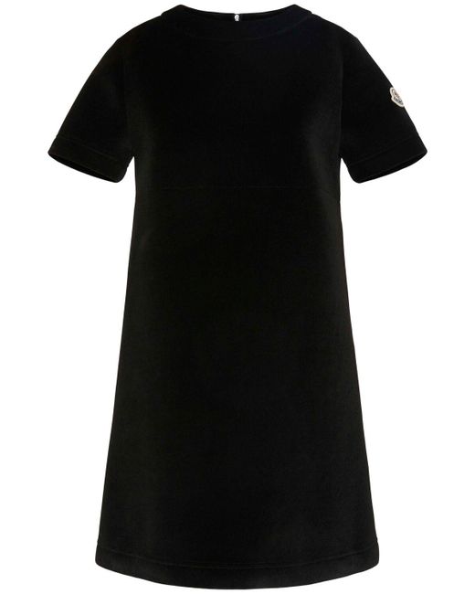 Moncler Black Neoprene Viscose Blend Midi Dress