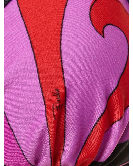 Emilio Pucci Purple Bedrucktes Bikini-oberteil Aus Lycra