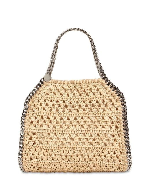 Stella McCartney Natural Mini Falabella Crocheted Raffia Bag