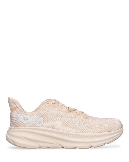 Hoka One One Clifton 9 Neutral Sneakers in Pink | Lyst