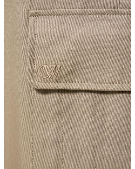 Pantaloni cargo ow in cotone ricamato di Off-White c/o Virgil Abloh in Natural da Uomo