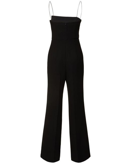 Roland Mouret Black Heavy Cady Jumpsuit W/ Diamante Insert