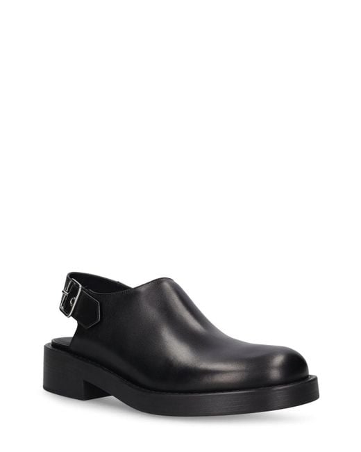 Courreges Black Gogo Leather Clogs for men