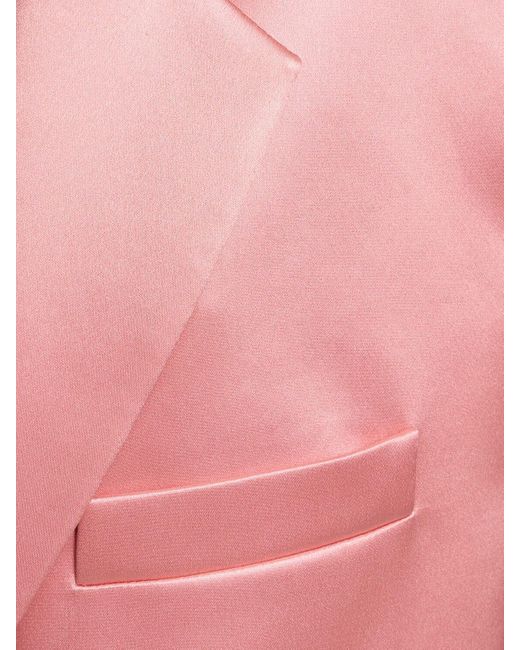 Magda Butrym Pink Silk Satin Single Breasted Blazer
