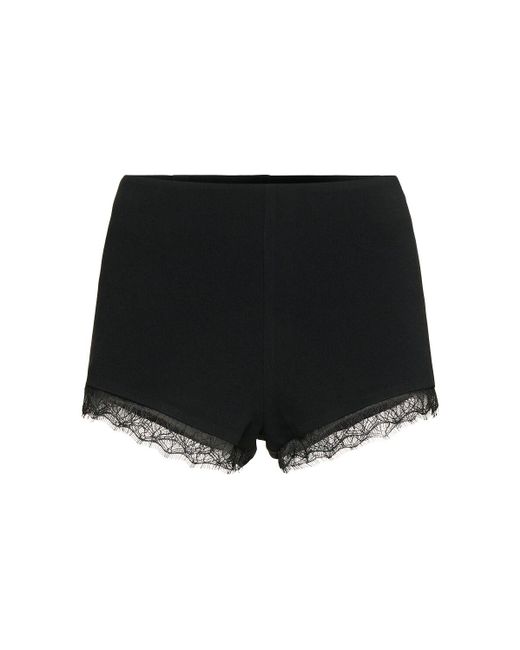 Mujer Shorts De Encaje Crepé Self-Portrait de color Black