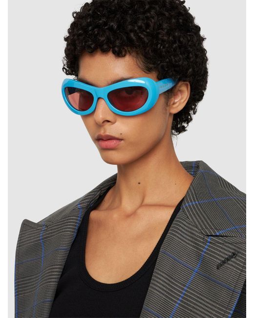 Marni Blue Field Of Rushes Round Sunglasses