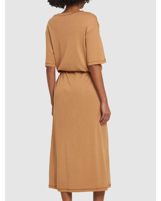 Lemaire Natural Belted Cotton Maxi T-shirt Dress