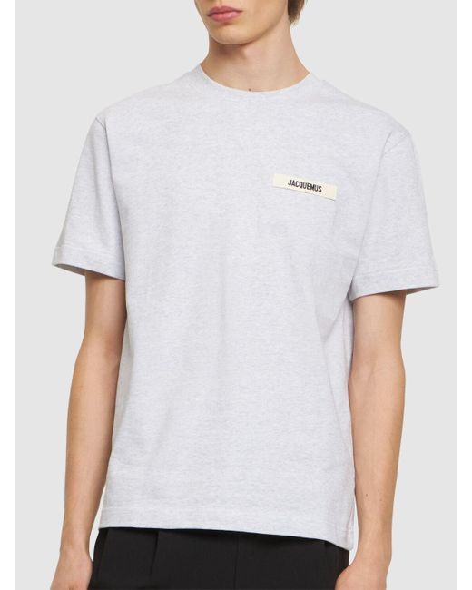 Jacquemus White Le T-Shirt Gros Grain Cotton T-Shirt for men