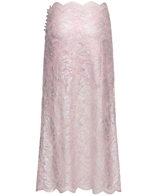 Mujer Falda Larga De Encaje Rabanne de color Pink