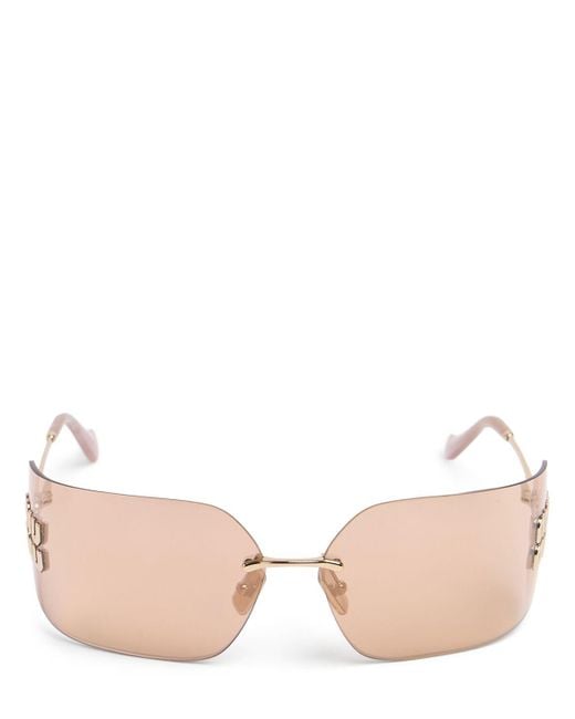 Miu Miu Pink Square Metal Sunglasses