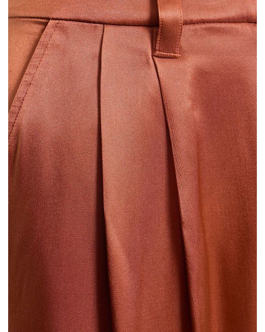 Anine Bing Orange Carrie Silk Satin Straight Pants