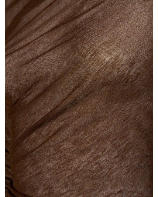 Robe longue en laine mélangée transparente Saint Laurent en coloris Brown