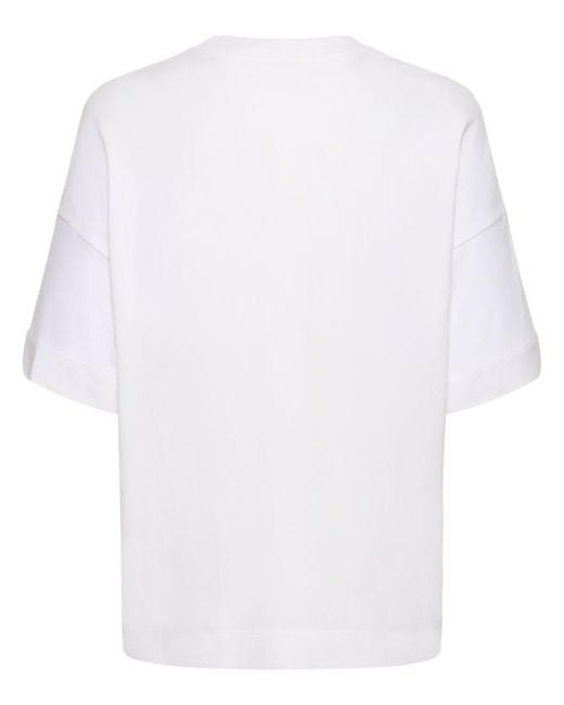 T-shirt en coton imprimé orchidée Alexander McQueen en coloris White