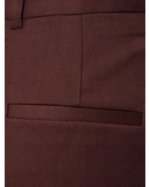 Pantaloni idai in cotone e lino di Loulou Studio in Purple
