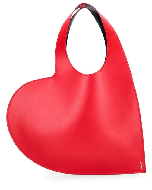 Coperni Red Heart Leather Tote Bag