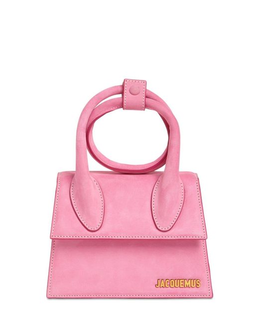 Jacquemus Pink Le Chiquito Noeud Suede Bag