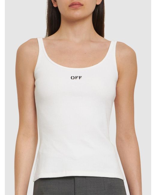 Off-White c/o Virgil Abloh White Off Stamp Cotton Blend Tank Top
