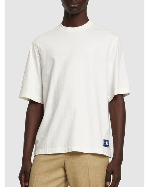 Burberry White Logo Cotton Jersey T-shirt for men