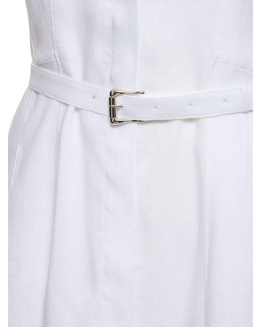Gabriela Hearst White Durand Sleeveless Long Linen Shirt Dress